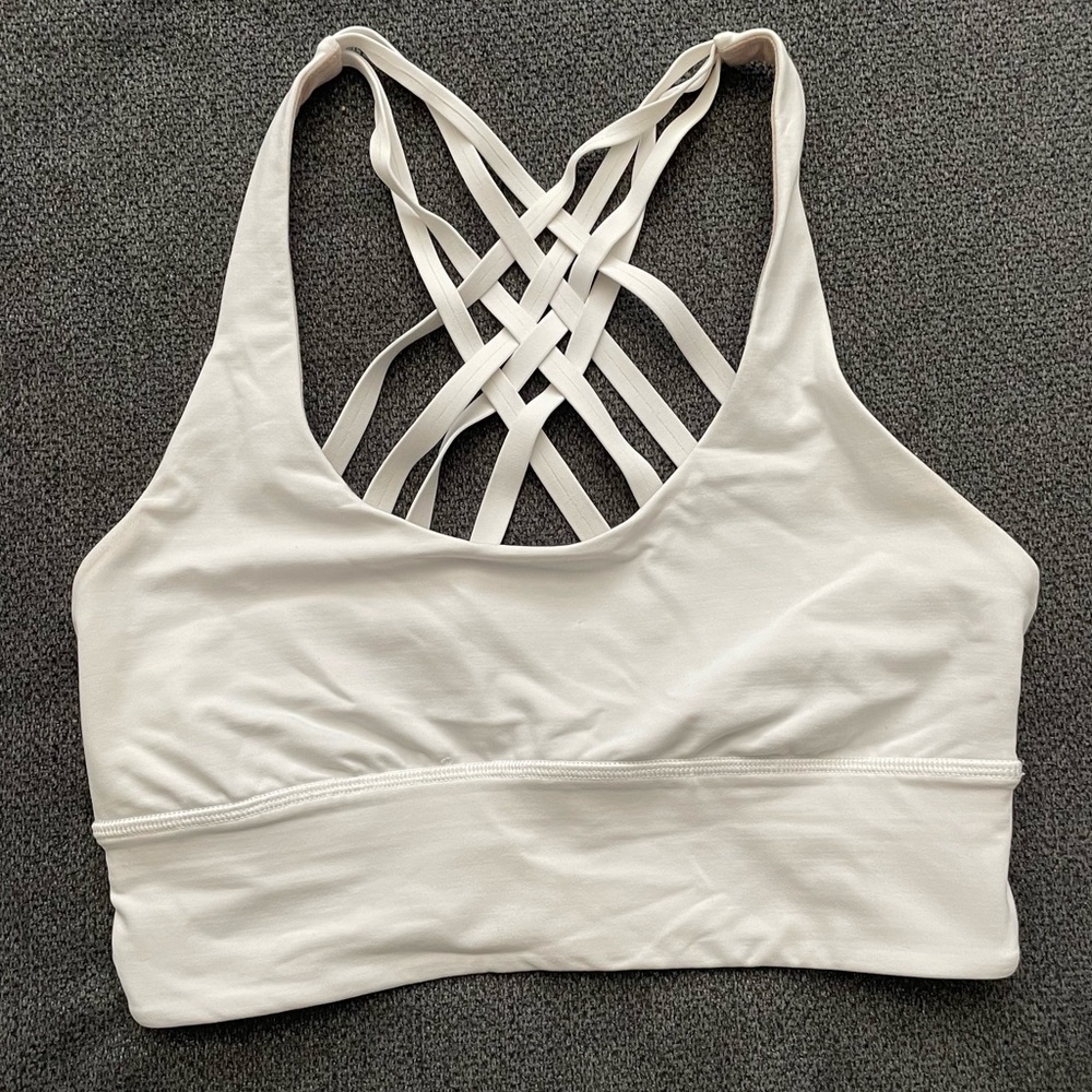 lululemon Long Line white sports bra size 6